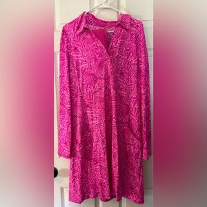 Lilly Pulitzer Brickell Dress UPF 50+ in Cerise Pink Pinkie Promises.
